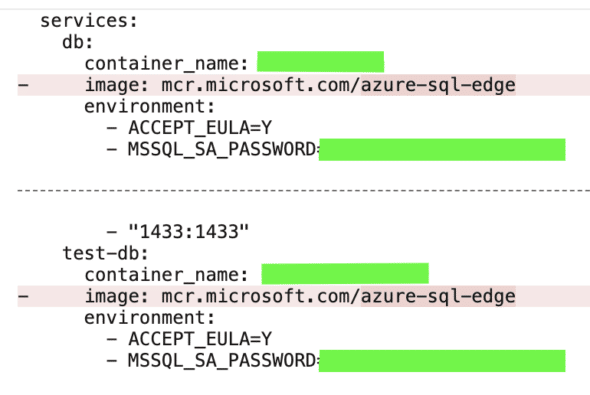 What your docker.yml file probably looks like if you're getting the "Permission denied" error.